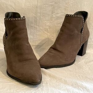 Women’s Suede Booties with Metal Detail